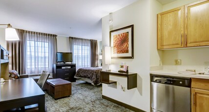 Staybridge Suites O'Fallon Chesterfield, an IHG hotel Room Type - 1 Queen Studio Suite Kitchen Sofa Bed