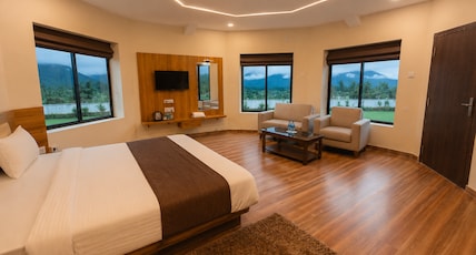 Chhau Palash Villa Baranti Room Type - Villa Deluxe Double Bed Room with Hill View Chhau Palash Villa Baranti Room Type - Villa Deluxe Double Bed Room with Hill View