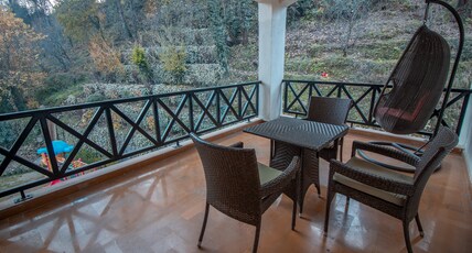 Hotel Rock Manali ( Akhnoor Hotels Pvt. Ltd.) Room Type - King Suite River View & Mountain View with Balcony Hotel Rock Manali ( Akhnoor Hotels Pvt. Ltd.) Room Type - King Suite River View & Mountain View with Balcony