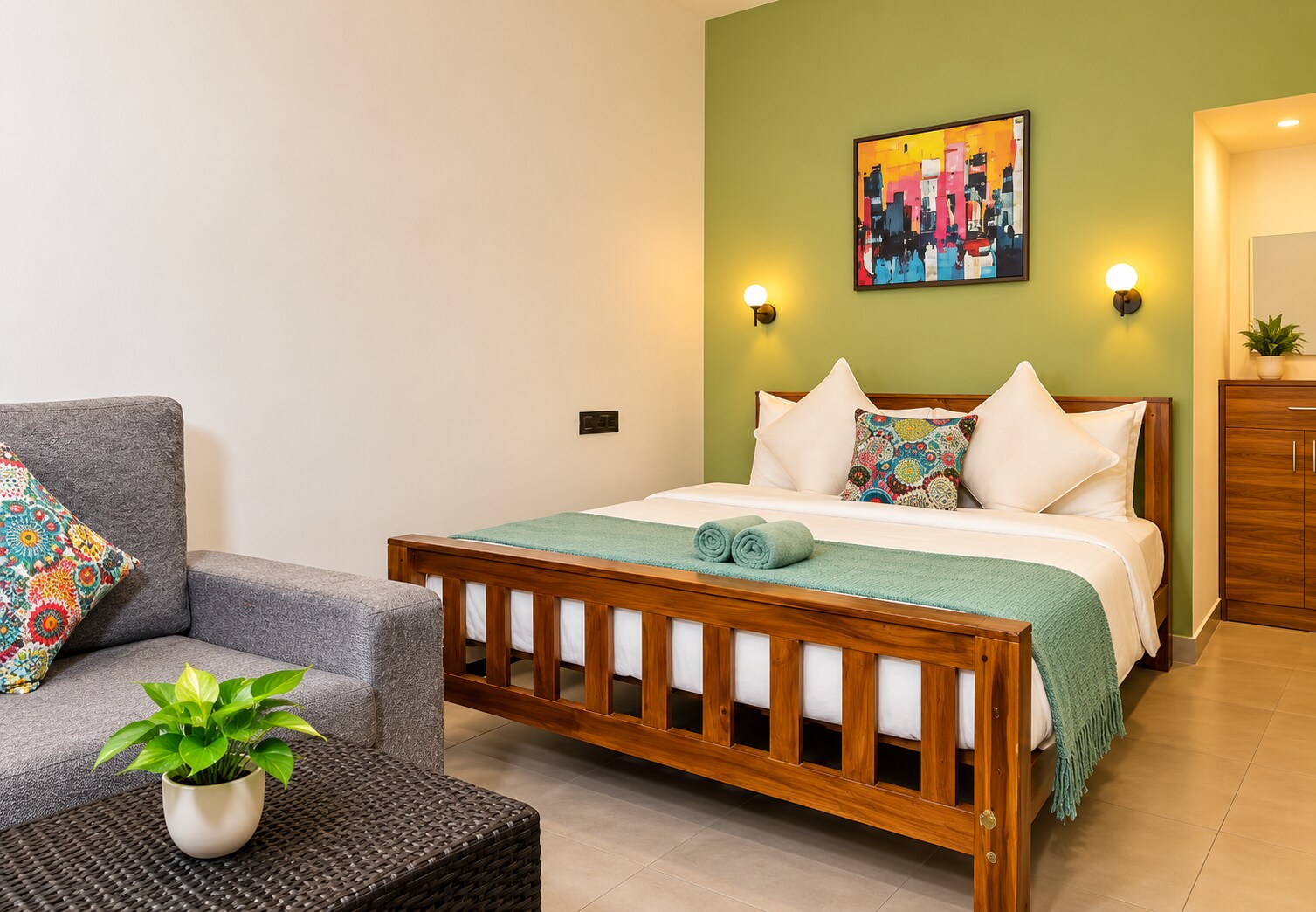 VAR Blue Haus 2 AC 1 Room 8 min walk beach - Tap to explore photos