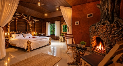 Pugmark Jungle Resort Room Type - Cedar Suite with Fireplace Pugmark Jungle Resort Room Type - Cedar Suite with Fireplace