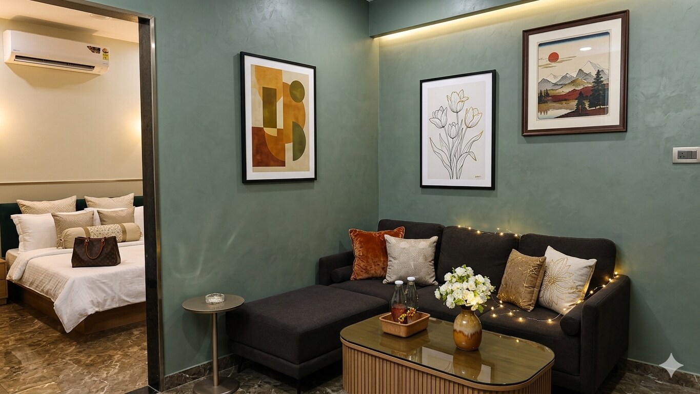 couple friendly 1bhk family stay in indore - Tap to explore photos