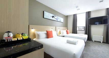 ibis budget Melbourne CBD Room Type - Newly refurbished wheelchair accessible room with 2 Double Beds and max of 4 pax ibis budget Melbourne CBD Room Type - Newly refurbished wheelchair accessible room with 2 Double Beds and max of 4 pax