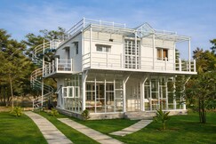 Serene Skylight Hillview Cabin Villa