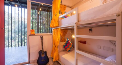 goSTOPS Gurugram, Baani Square PLUS - Private Rooms & Dorms Room Type - Bed in 6 Bed Female Only AC Dormitory Room with Balcony and Ensuite Bathroom