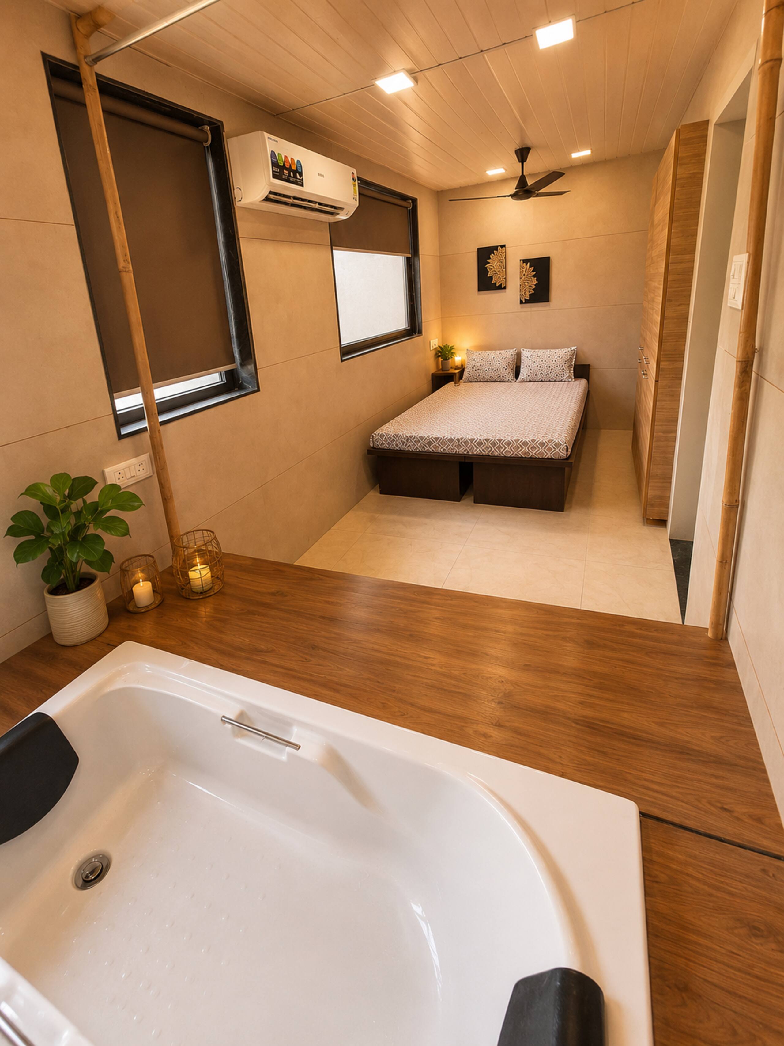 Jacuzzi BathTub Rooms in Shared Pool Villa Room1 - Tap to explore photos