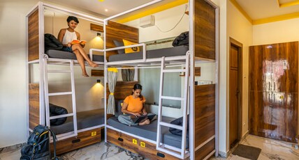 The Hosteller Rishikesh, Upper Tapovan Room Type - Bed in 10 Bed Mixed Dormitory with Balcony and Mountain View