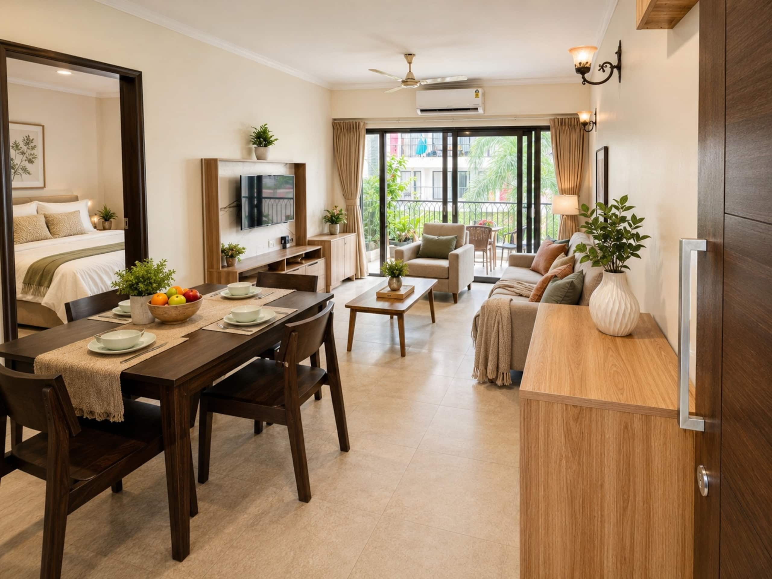 Faodail 26 Pool view 1BHK at Acron Seawinds Baga - Tap to explore photos