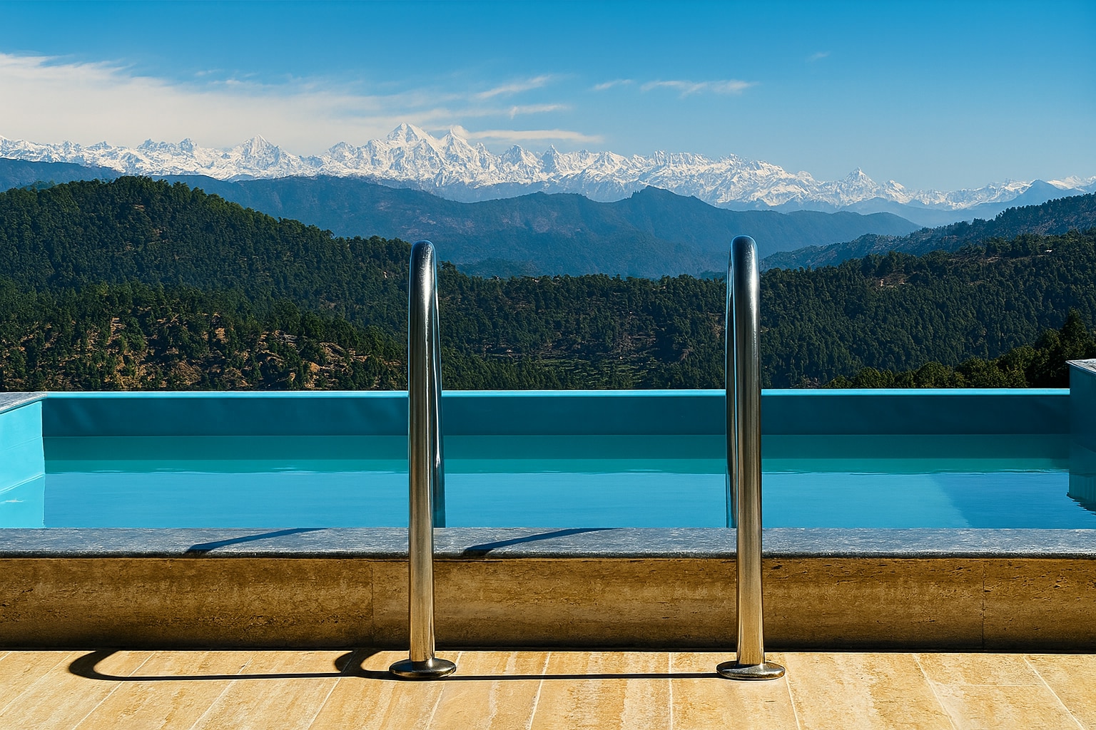 Spellmount - Himalayan View Infinity Pool Resort In Kausani - Tap to explore photos