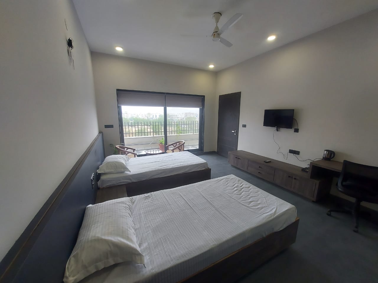 Private room with terrace at Tirupati Heights - Tap to explore photos
