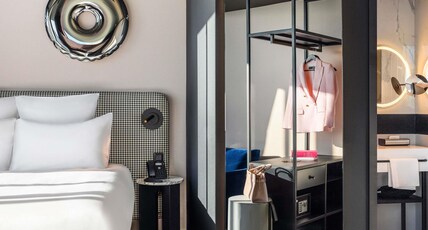 Tribe Budapest Stadium Room Type - TRIBE Extra 1 queen bed and sofa bed Tribe Budapest Stadium Room Type - TRIBE Extra 1 queen bed and sofa bed