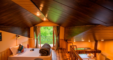Zostel Manali (Vashisht) Room Type - A single bed in a 2 Bed Mixed Dorm (Attic Dorm with balcony) Zostel Manali (Vashisht) Room Type - A single bed in a 2 Bed Mixed Dorm (Attic Dorm with balcony)