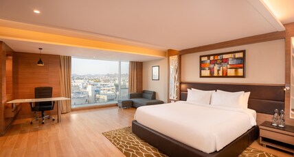 Radisson Udaipur Room Type - Business Class Room Room with Bathtub 20 percent off on F&B and Spa Radisson Udaipur Room Type - Business Class Room Room with Bathtub 20 percent off on F&B and Spa