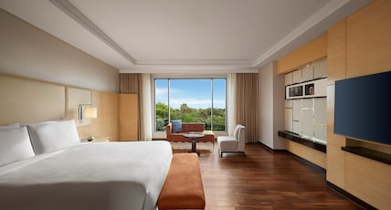 JW Marriott Chandigarh Room Type - Studio King, Club access with unlimited IMFL Beverages 5PM to 7PM. 25pct F&B discount at JW Cafe, Sa JW Marriott Chandigarh Room Type - Studio King, Club access with unlimited IMFL Beverages 5PM to 7PM. 25pct F&B discount at JW Cafe, Sa
