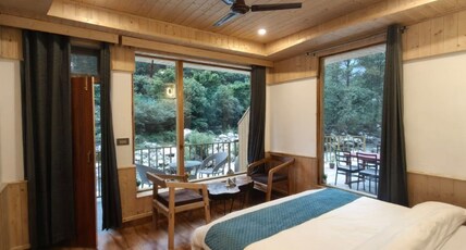 The River Face House - Tirthan valley Room Type - Premium Room (River Facing With Balcony)