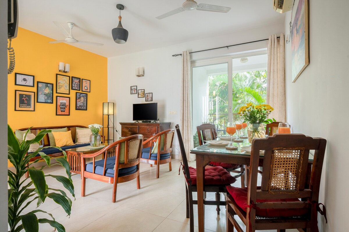 Lush vibes 2BHK Infinity Pool Apt Siolim North Goa - Tap to explore photos
