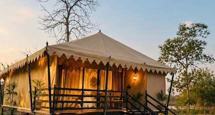 Karmatara Jungle Camps Room Type - Van-Dhara Riverfront Twin Bed Tent.