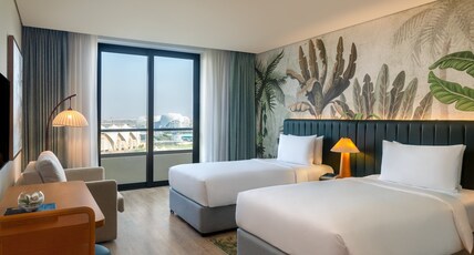 Yas Plaza Mangroves by IHG - Theme Park Access Room Type - 2 Twin Deluxe Plaza View Balcony Theme Park Access