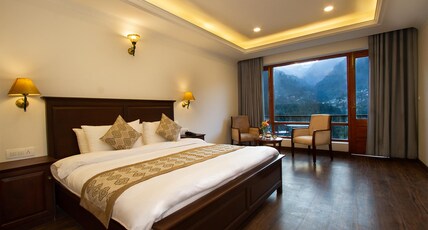 Aloka Resort, Manali (Luxury In the Heart of Himalayas) Room Type - Deluxe Room with Private Balcony Mountain & River View
