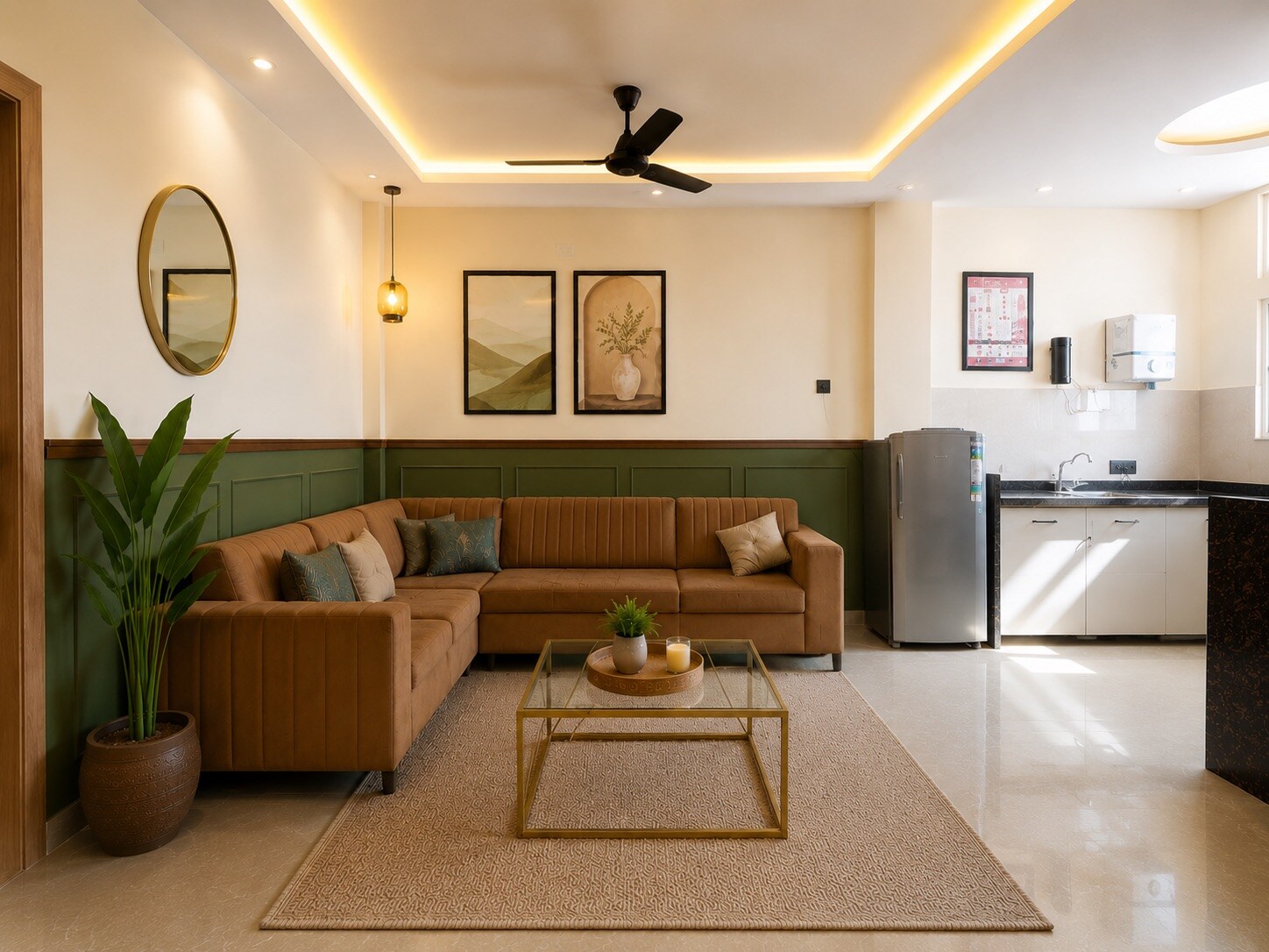 The Green Nook | Romantic 1BHK Retreat | Smart TV & Parking - Tap to explore photos