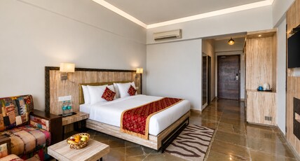 Via Lakhela Lakeview Resort & Spa, Kumbhalgarh Room Type - Deluxe Room with Private Balcony & Sitout. Via Lakhela Lakeview Resort & Spa, Kumbhalgarh Room Type - Deluxe Room with Private Balcony & Sitout.