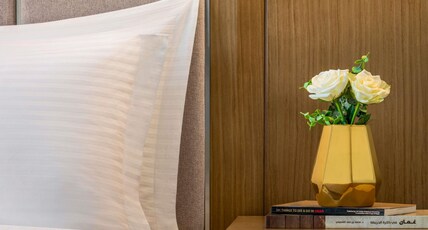 MERCURE MUSCAT Room Type - Deluxe Room Sea and City View with king size bed