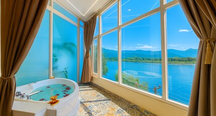 The Neeraj Ganga Rajmahal Wellness With Ganga View Room Type - 2 Room Family Suit with Jacuzzi, Ganga View and Balcony The Neeraj Ganga Rajmahal Wellness With Ganga View Room Type - 2 Room Family Suit with Jacuzzi, Ganga View and Balcony