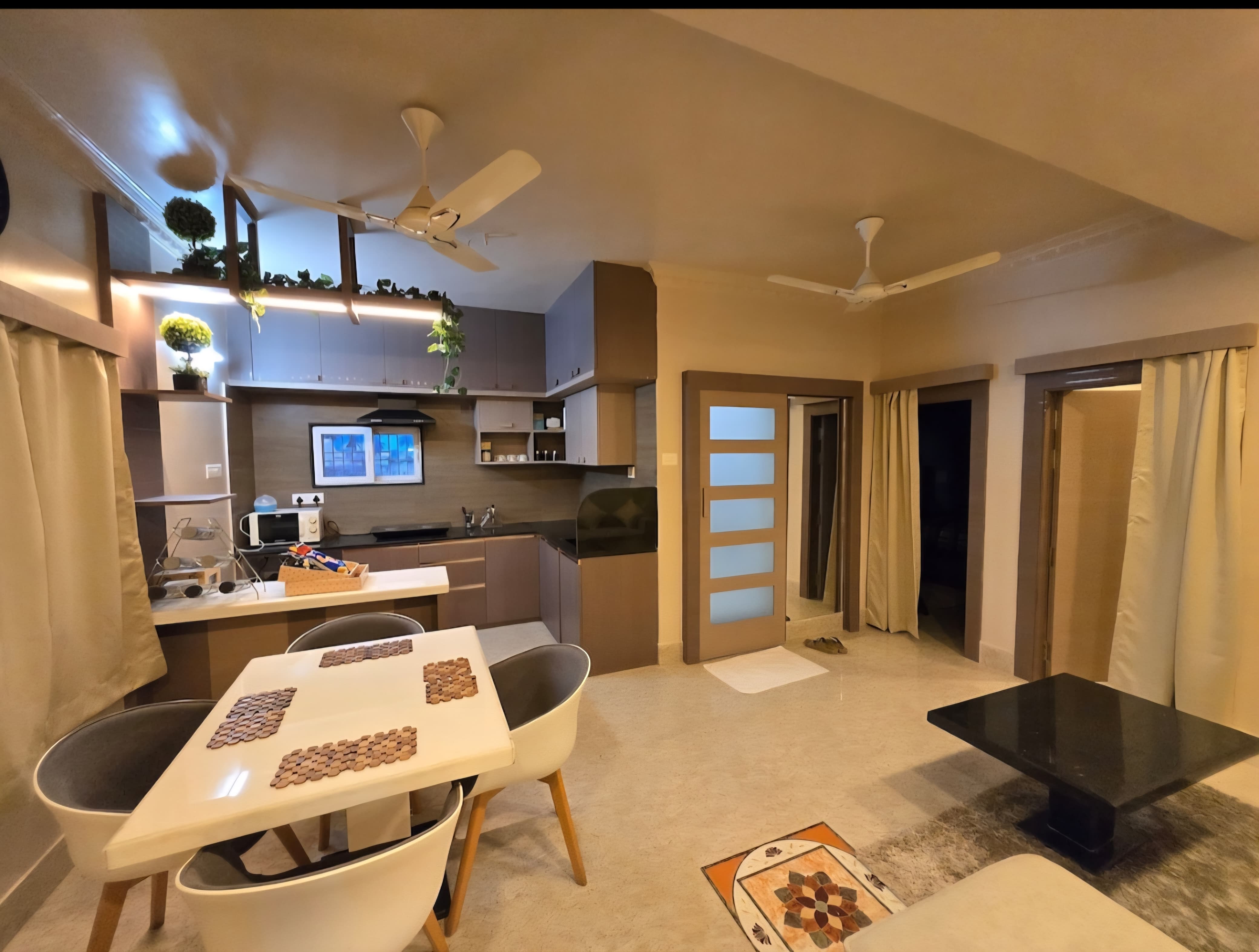 Entire 2BHK Apartment With Serene Jagannath Temple View - Tap to explore photos