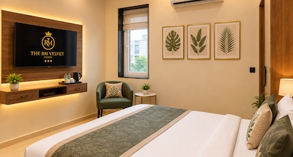 Hotel The BM Velvet - Rohini Room Type - Deluxe Room With Smart TV - Perfect for Stay Hotel The BM Velvet - Rohini Room Type - Deluxe Room With Smart TV - Perfect for Stay