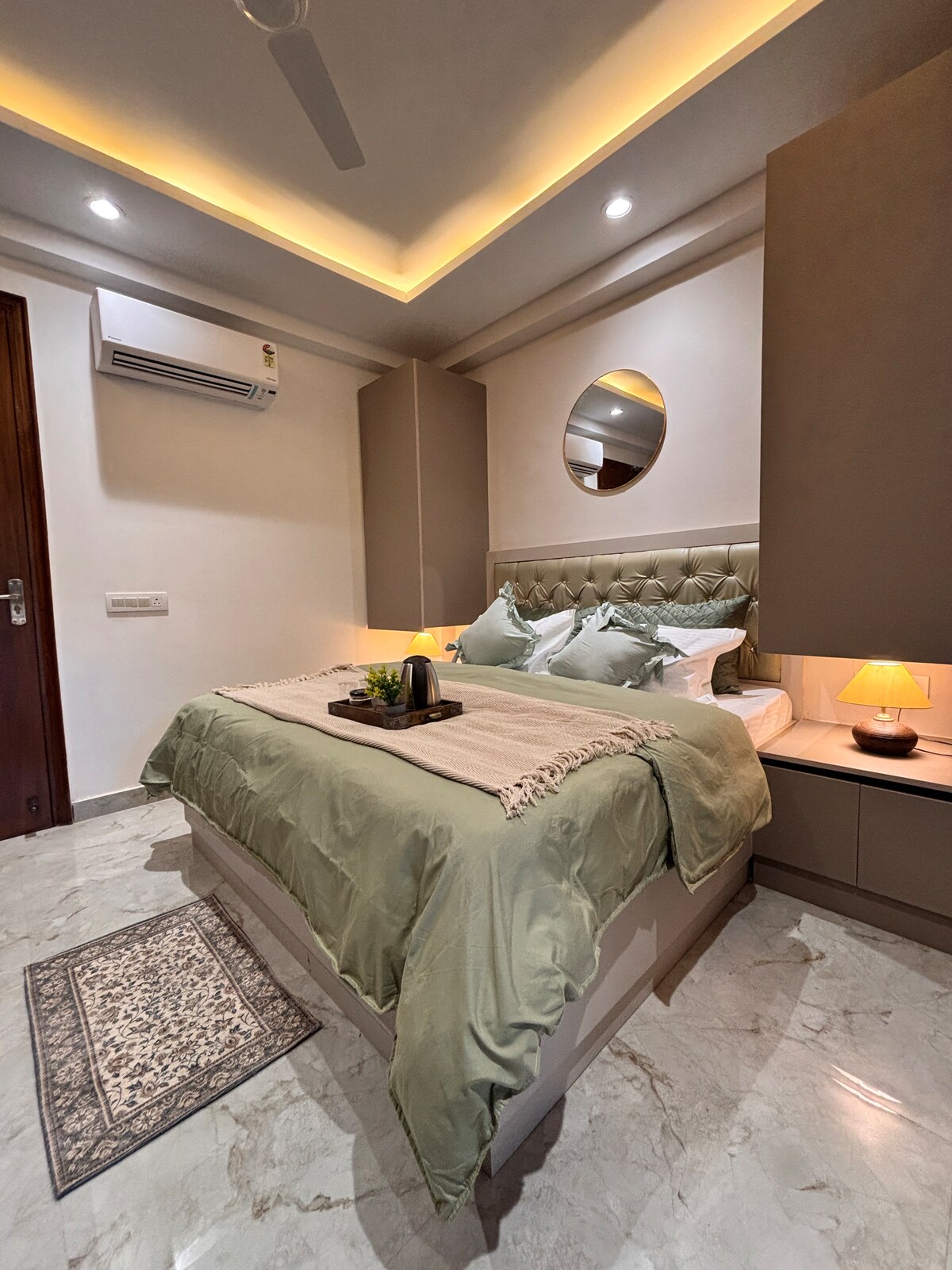 Urban Nest 55 Modern 1BHK Walk to Rapid Metro - Tap to explore photos
