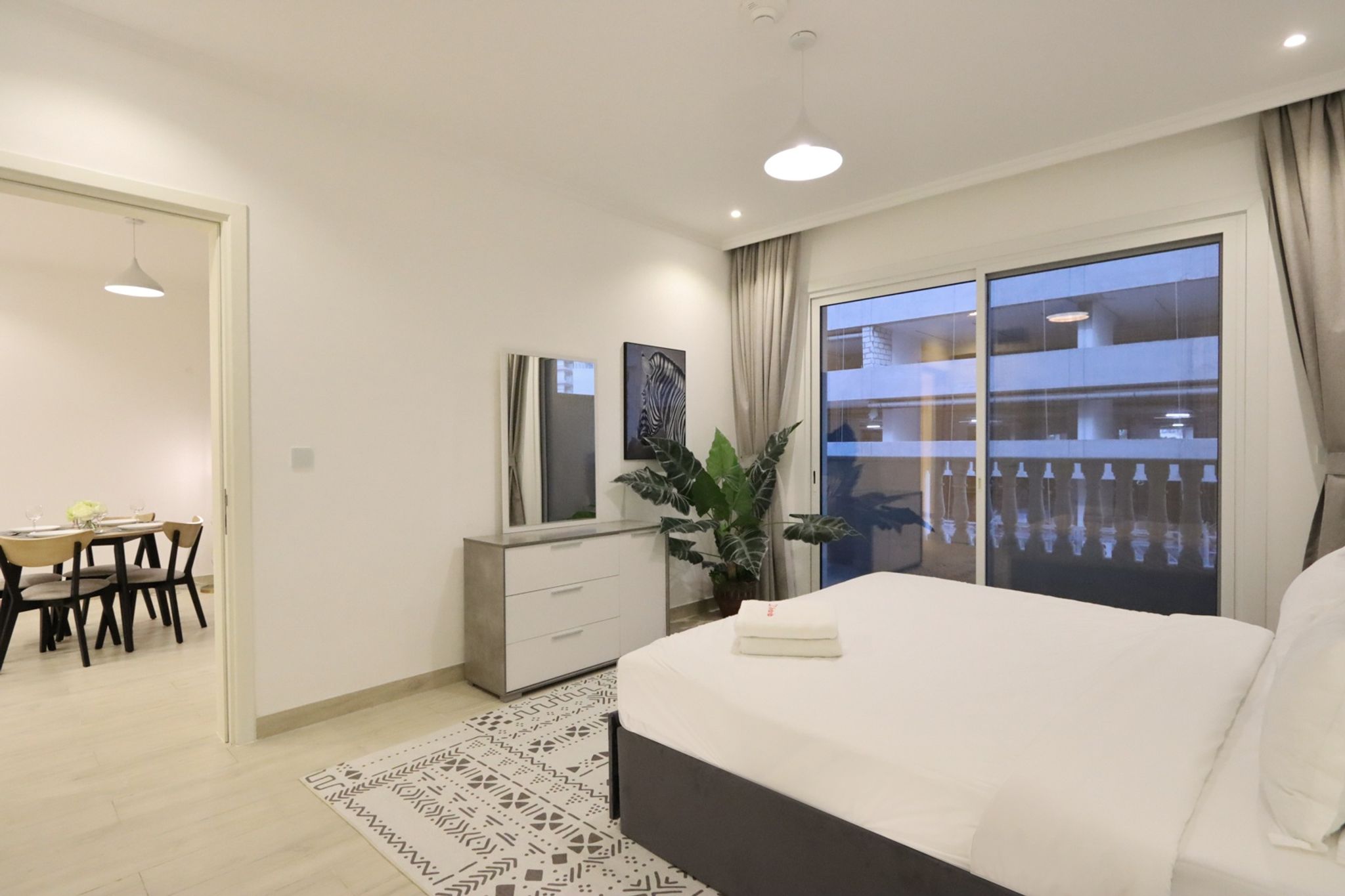 ELIVAAS Curated Stylish 1B with Spacious Balcony in JVC - Tap to explore photos
