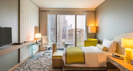 SOFITEL DUBAI DOWNTOWN Room Type - LUXURY ROOM, Club Millsime access, 2 Single Beds, Burj Khalifa View