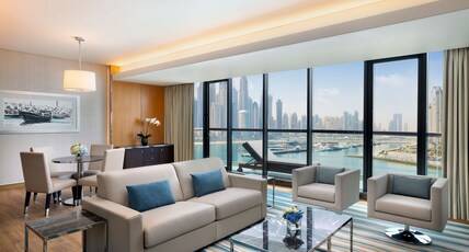 Hilton Dubai Palm Jumeirah Room Type - KING EXECUTIVE SUITE WITH SEA VIEW BALCONY Hilton Dubai Palm Jumeirah Room Type - KING EXECUTIVE SUITE WITH SEA VIEW BALCONY