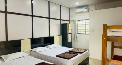 Hotel Gananjaya Room Type - 2 Double Bed With 1 Bunker Bed AC Room