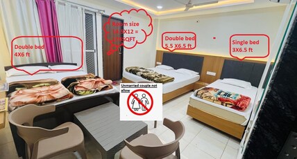 Mahashivaya Guest House Room Type - 101- 5 Bed AC  room with Balcony