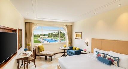 Tajview, Agra - IHCL SeleQtions Room Type - Deluxe Room Pool View King Bed with Shower Cubical Tajview, Agra - IHCL SeleQtions Room Type - Deluxe Room Pool View King Bed with Shower Cubical