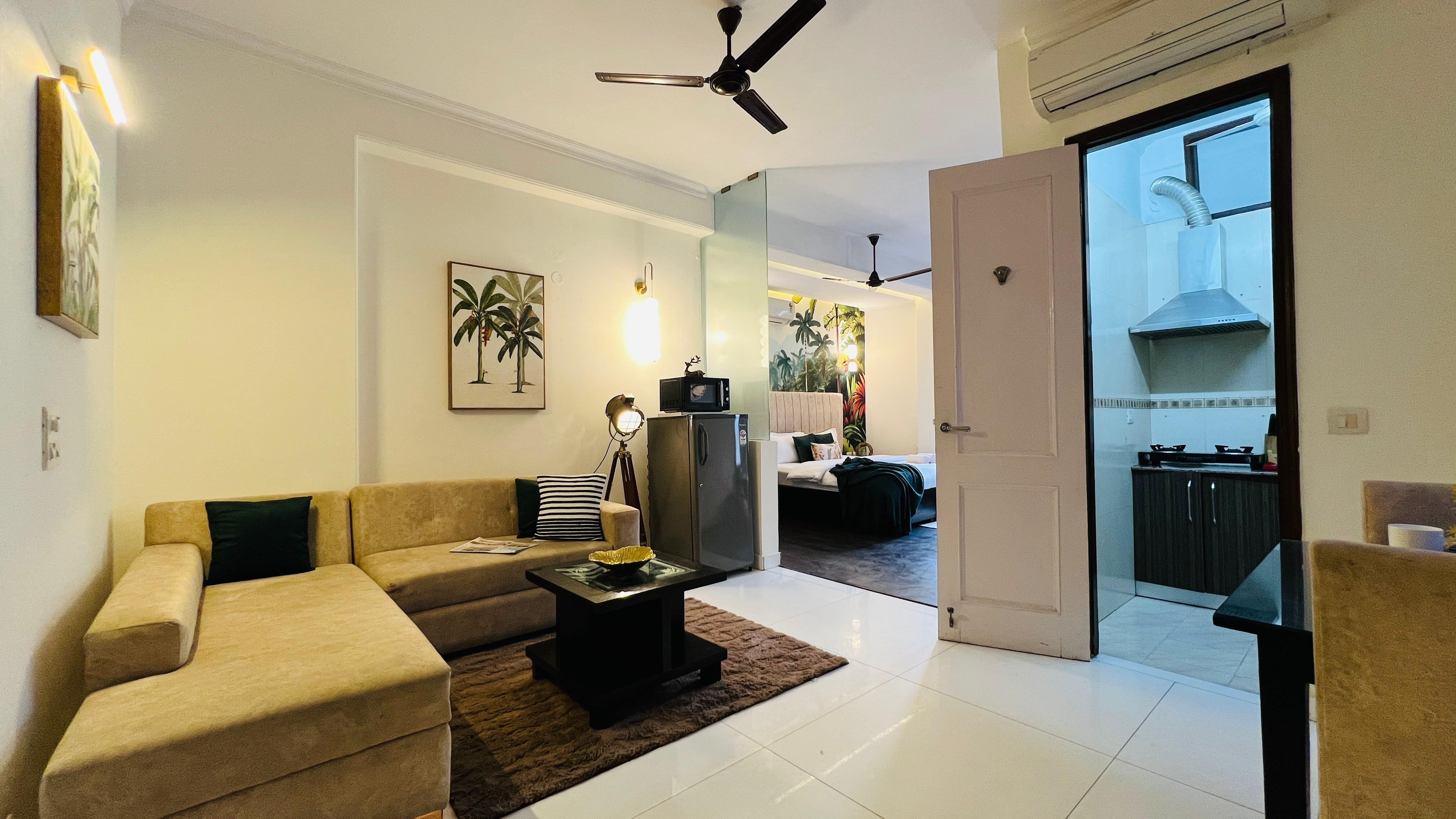 BluO Classic Studio |Green Park Hauz Khas Village - Tap to explore photos