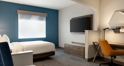Holiday Inn Express Hotel & Suites Edmond Room Type - 1 Queen Suite Mobility Accessible Roll in Shower Holiday Inn Express Hotel & Suites Edmond Room Type - 1 Queen Suite Mobility Accessible Roll in Shower