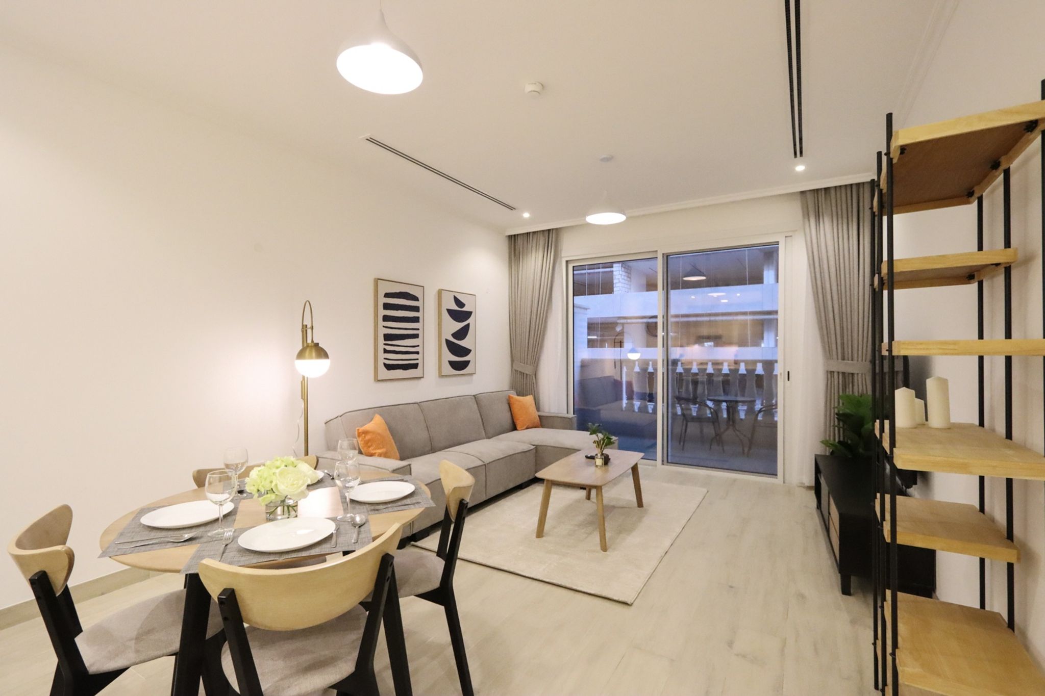 ELIVAAS Curated Stylish 1B with Spacious Balcony in JVC - Tap to explore photos