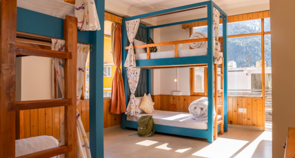 Moustache Manali. Room Type - 4 Bed Mixed Dorm