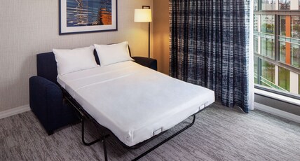 Hampton Inn Boston Seaport, MA Room Type - 1 KG W  SOFA HEAR ACC