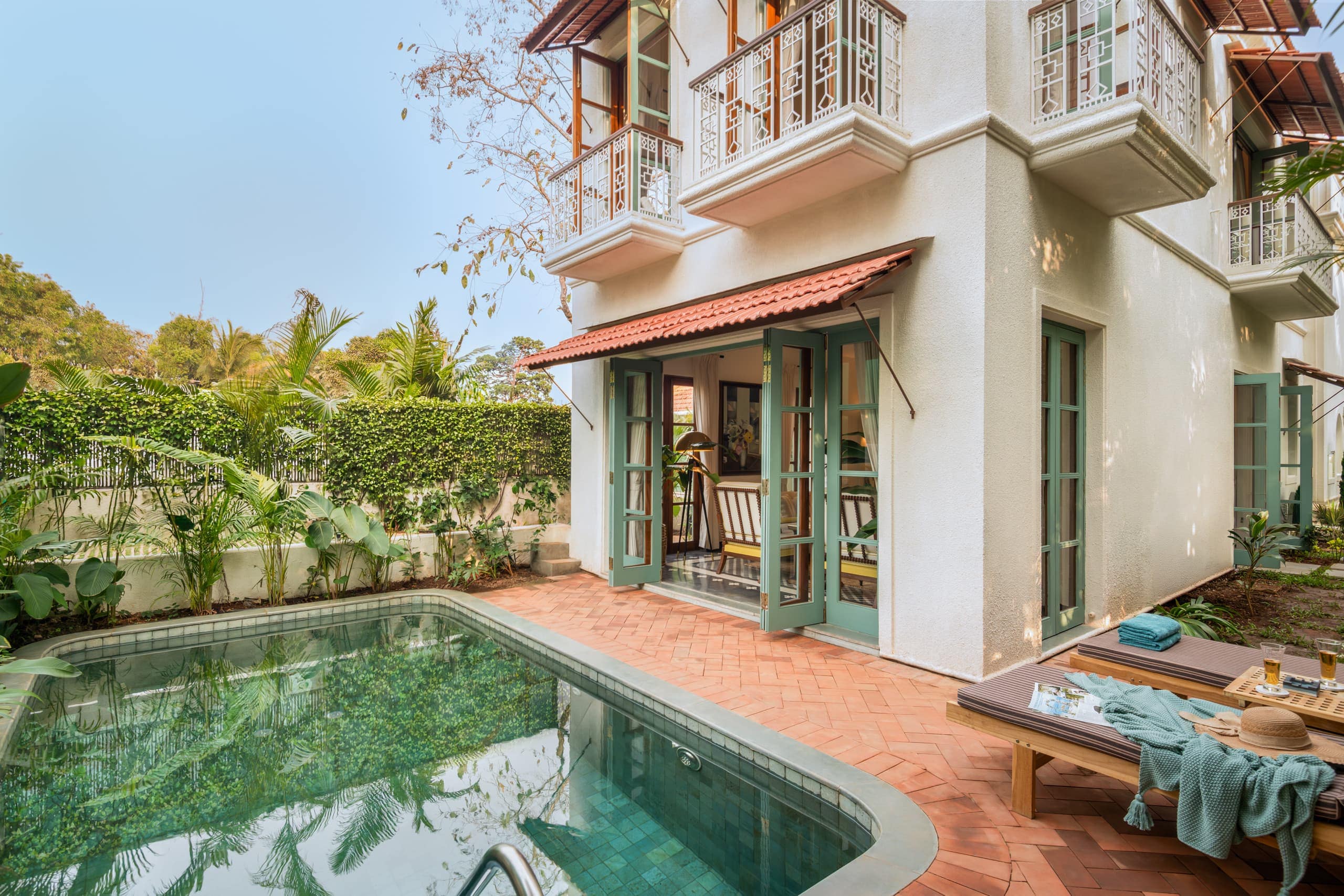 La Massima by The Blue Kite-2BHK Indo Portuguese Villa at Parra with Balcony, Pvt Pool & HK(05) - Tap to explore photos