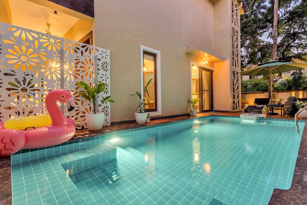 TBK VILLAS ENCHAANTO,VAGATOR,WITH PVT POOL - Tap to explore photos