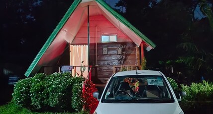 Okegiga Homes. Room Type - Wooden Cottage AC king size bed