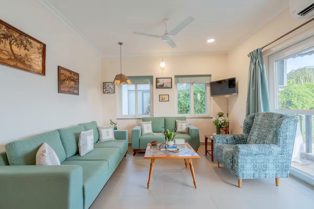 Staymaster Agua de Marra - 2BR Lake View Pool Goa - Tap to explore photos