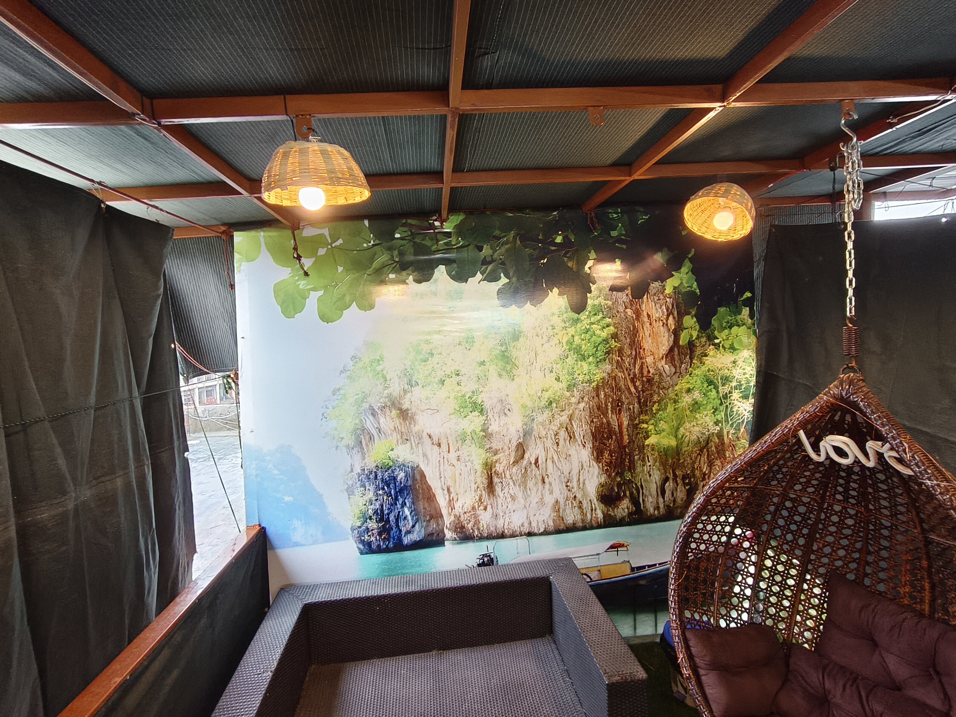 Volcastay village hut with projector balcony pool - Tap to explore photos