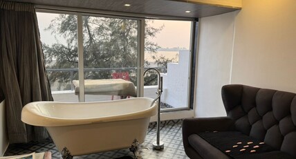 Sea View Hotel ( A beach resort - Alibaug ) Room Type - Luxury deluxe (open bathub and balcony )