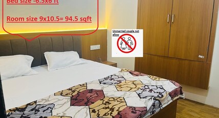 Mahashivaya Guest House Room Type - Room 104 AC double bed (small Room/bathroom )no lift