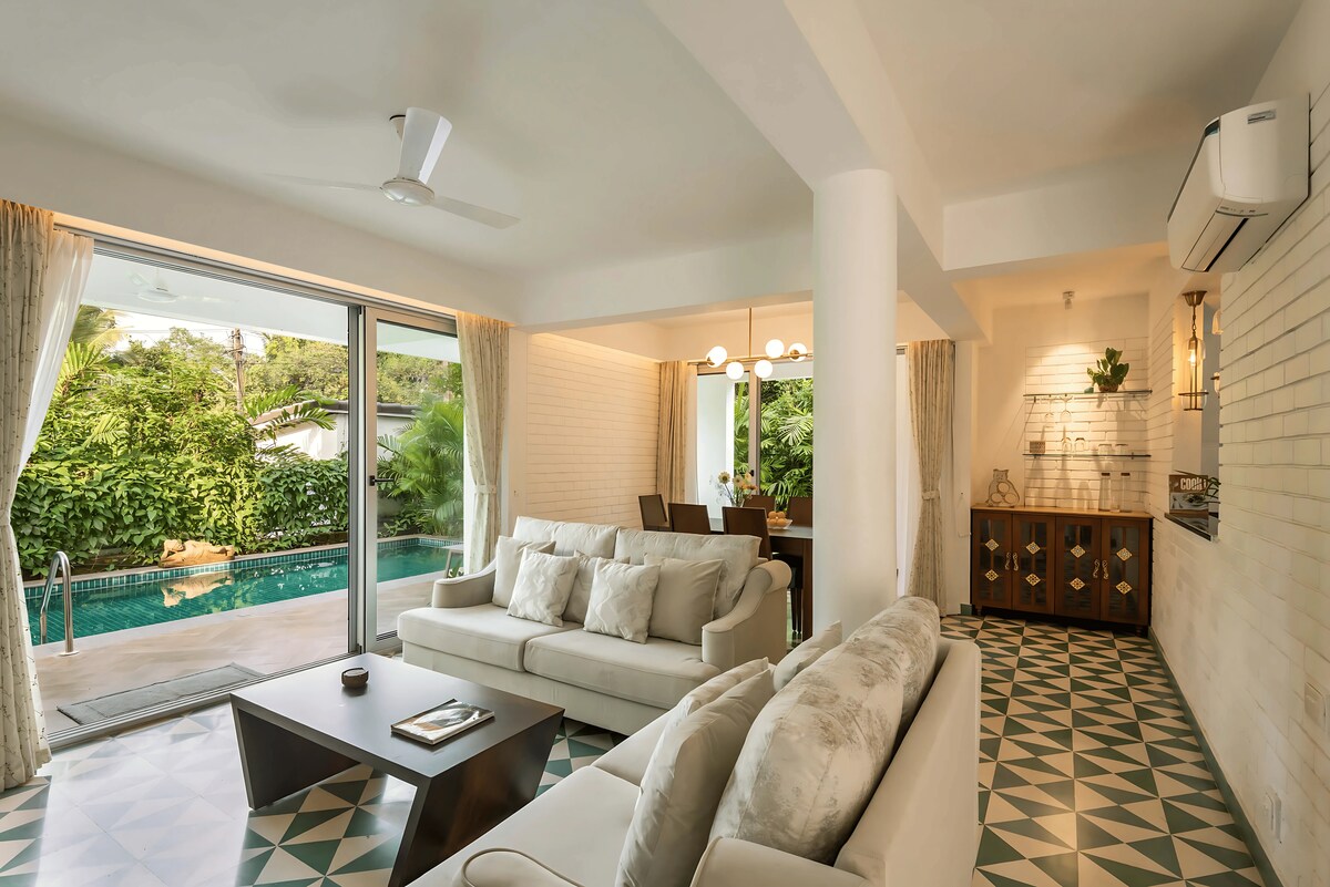 Luxe 2BHK w/ Pvt Pool & Garden by Savera Stays - Tap to explore photos
