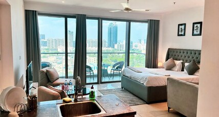 Furnishing Nest Stays | Golf estate views Room Type - 14.3 Grey Suite Studio Furnishing Nest Stays | Golf estate views Room Type - 14.3 Grey Suite Studio